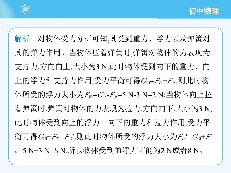 【新课标】物理【沪科版】八年级全册（2024）【重点知识点解析、提升测试解析】第九章　浮　力08