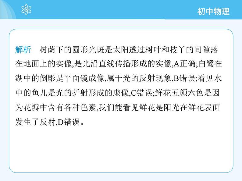 【新课标】物理【沪科版】八年级全册（2024）【重点知识点解析、提升测试解析】第三章-光的世界06