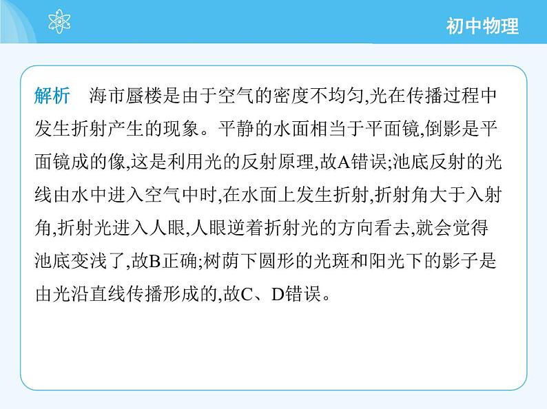 【新课标】物理【教科版】八年级上册（2024）【重点知识点解析、提升测试解析】第4章　光的世界04