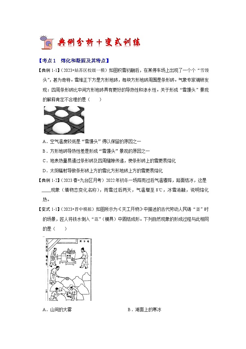 人教版物理八年级上册同步讲义+专题训练3.2 熔化和凝固（考点解读）（学生版）第3页