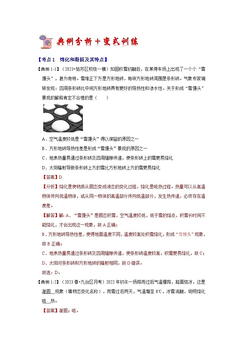人教版物理八年级上册同步讲义+专题训练3.2 熔化和凝固（考点解读）（解析版）第3页