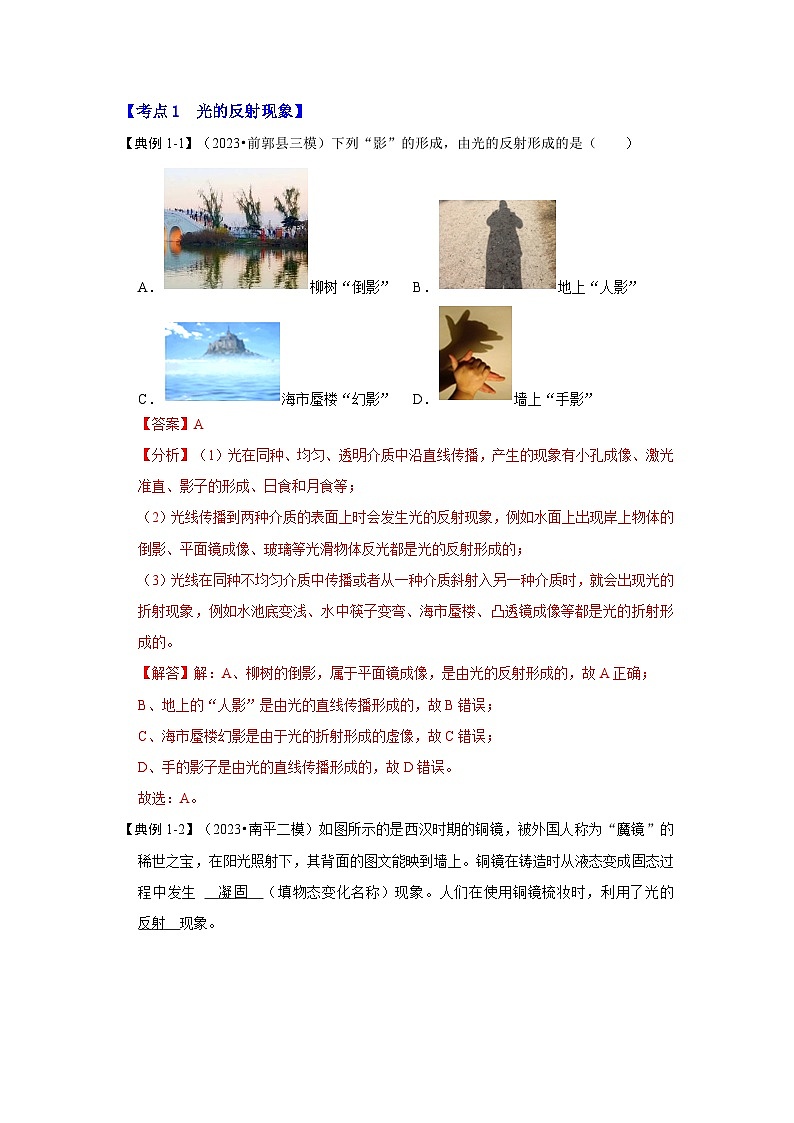 人教版物理八年级上册同步讲义+专题训练4.2 光的反射（考点解读）（解析版）第3页