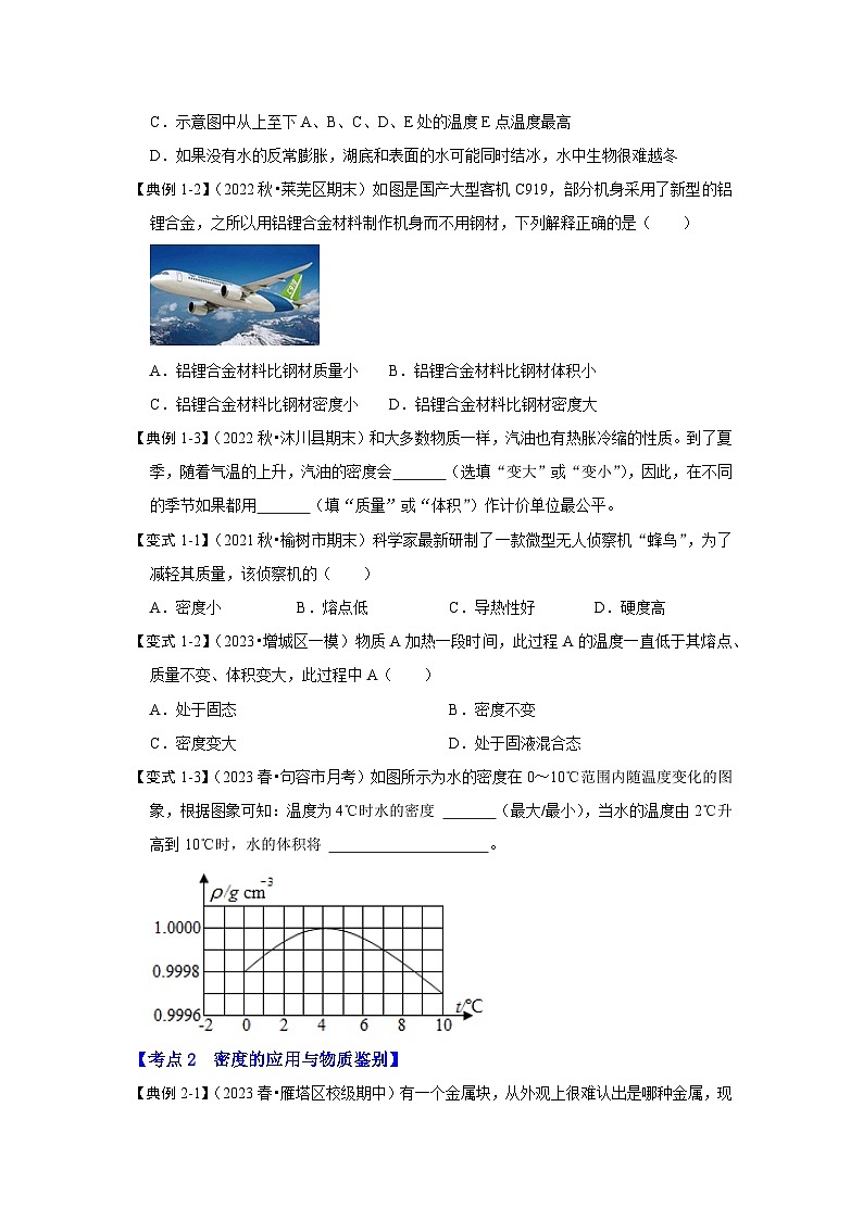 人教版物理八年级上册同步讲义+专题训练6.4 密度与社会生活（考点解读）（学生版）第3页