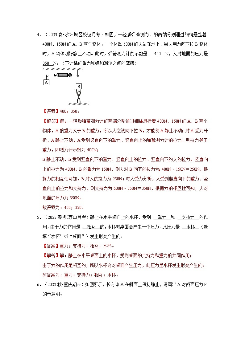 人教版物理八年级下册同步讲义+专题训练9.1 压强（专题训练）（解析版）第3页