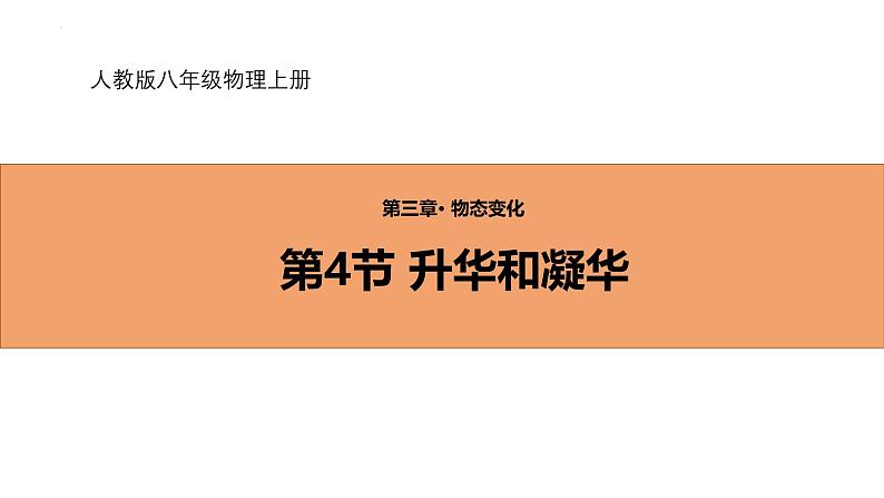 人教版（2024）八年级物理上学期3.4升华与凝华课件第1页