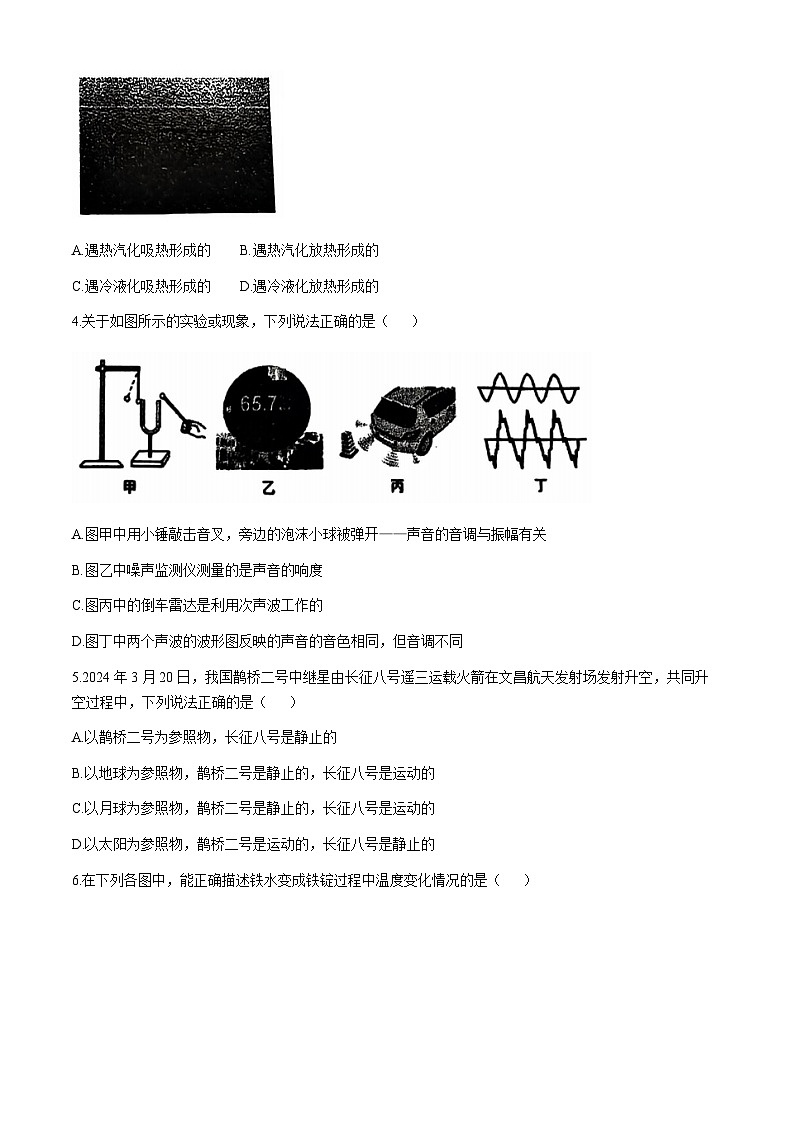 广东省珠海市香洲区珠海市紫荆中学2024-2025学年八年级上学期11月期中物理试题第2页