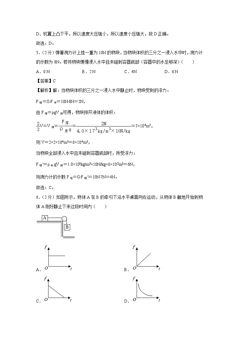 辽宁省沈阳市和平区2023-2024学年度八年级下学期期中+物理试卷第3页