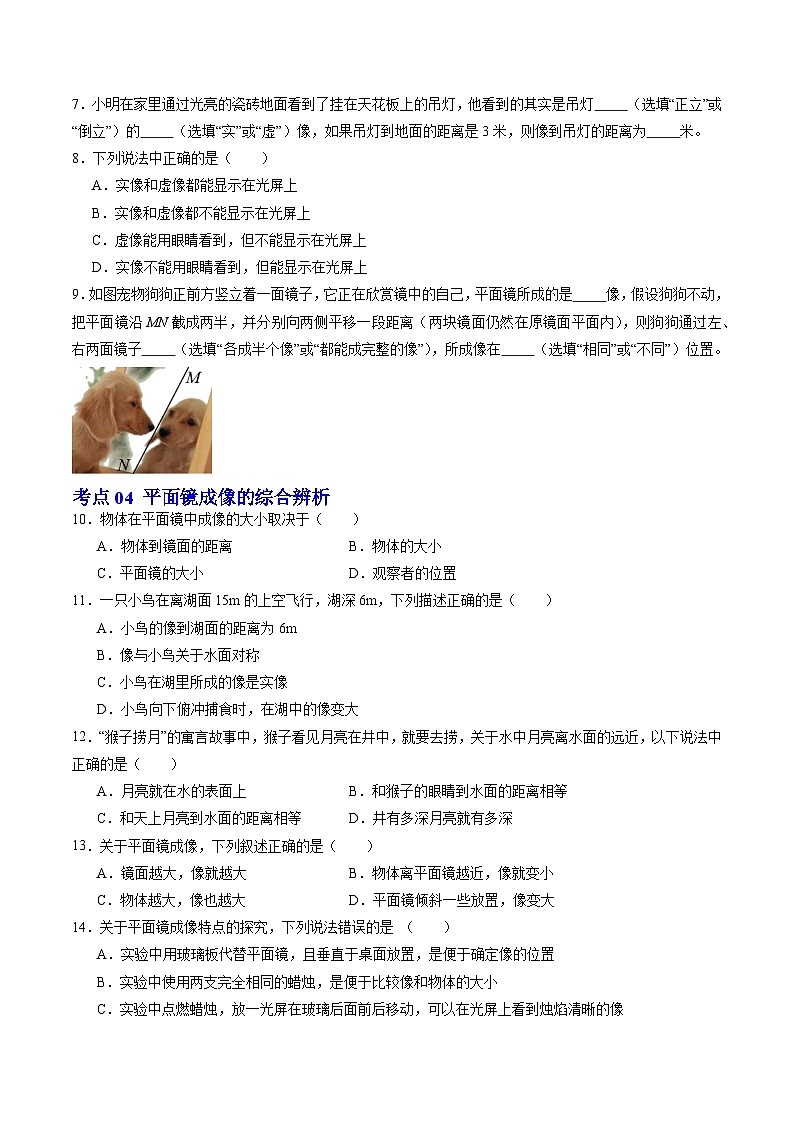 2.3 平面镜（练习）第3页