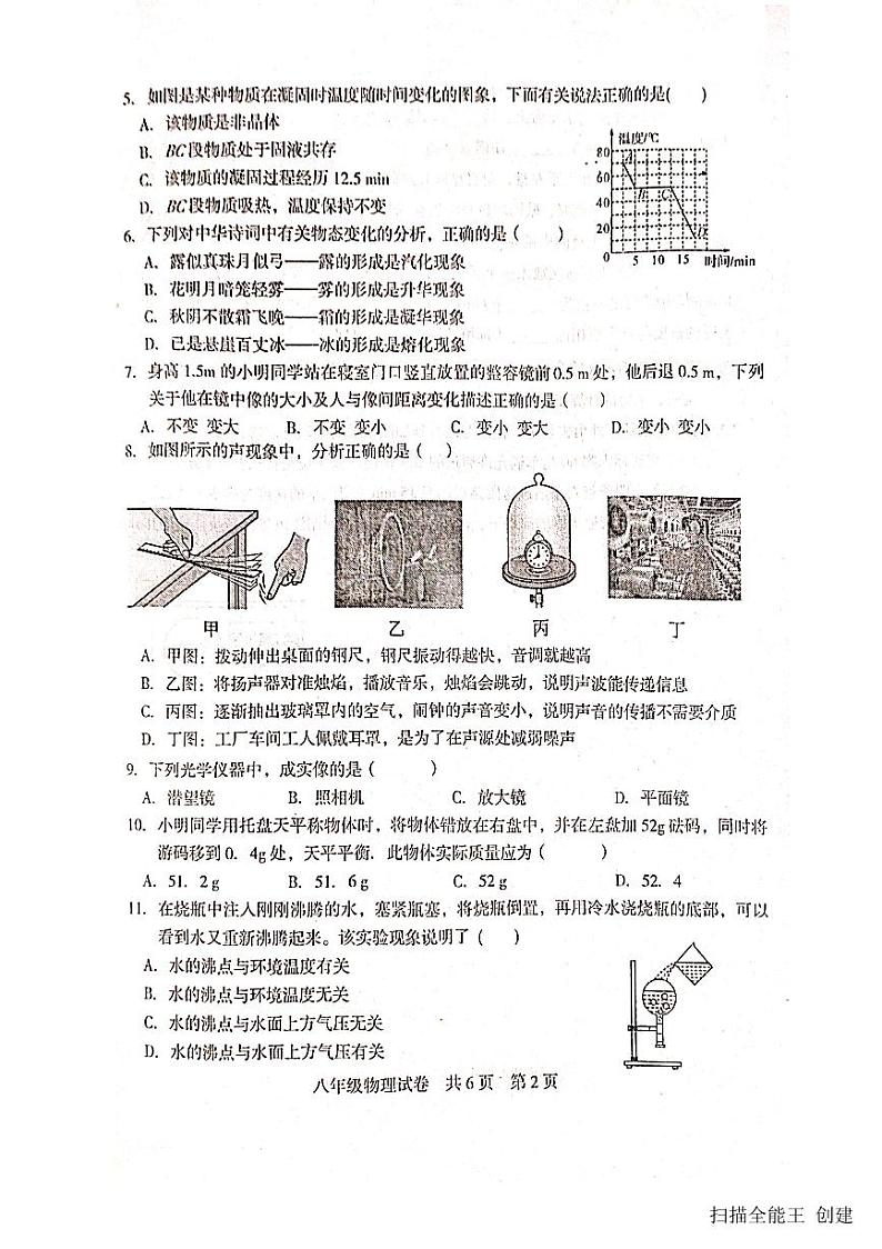 2023-2024学年湖南省娄底市涟源市八年级（上）期末物理试卷02
