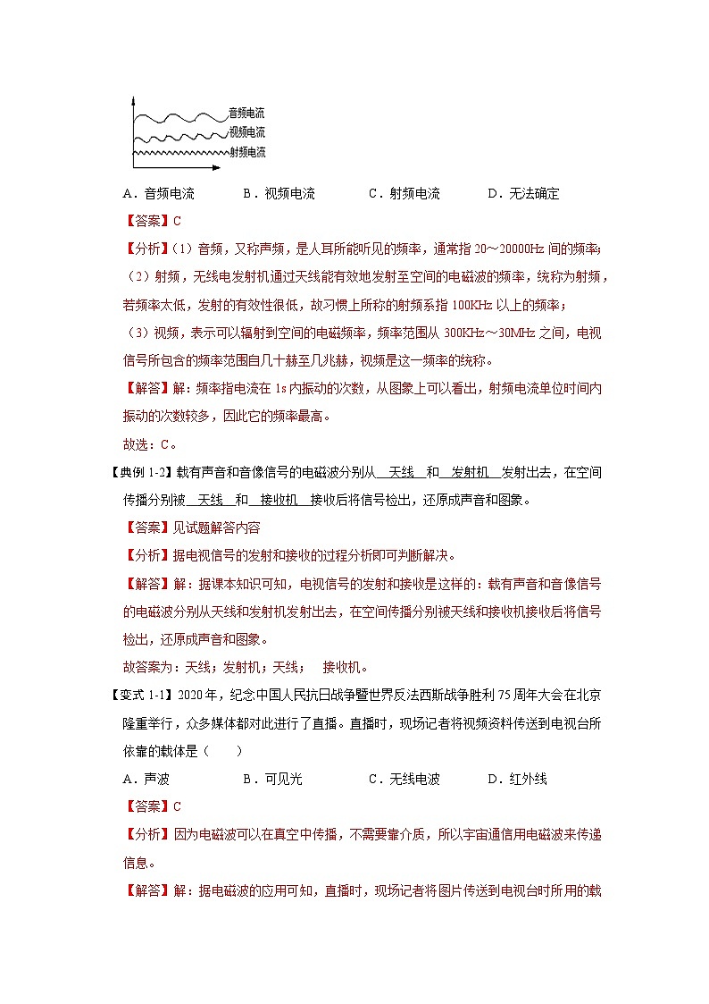人教版物理九年级全册同步讲义+专题练习21.3 广播、电视和移动通信（考点解读）（2份，原卷版+解析版）03