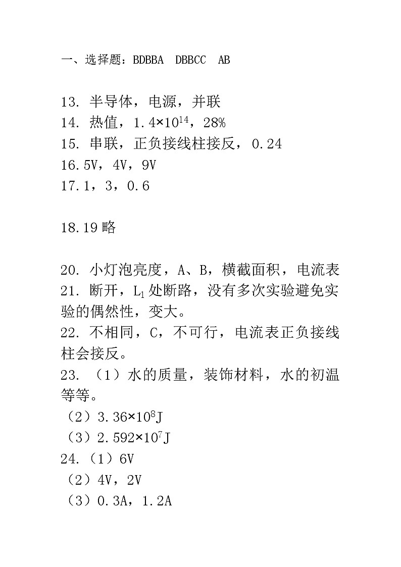 湖北省十堰市竹溪县九年一贯制学校第一教联体2024-2025学年九年级上学期11月期中物理试题01