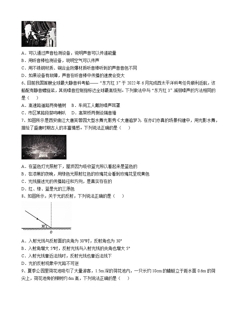 陕西省咸阳市三原县2024-2025学年八年级上学期11月期中物理试题第2页