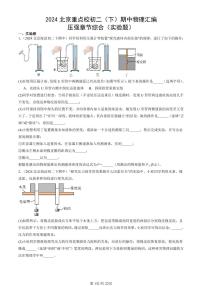 2024北京重点校初二下学期期中真题物理汇编：压强章节综合(实验题)