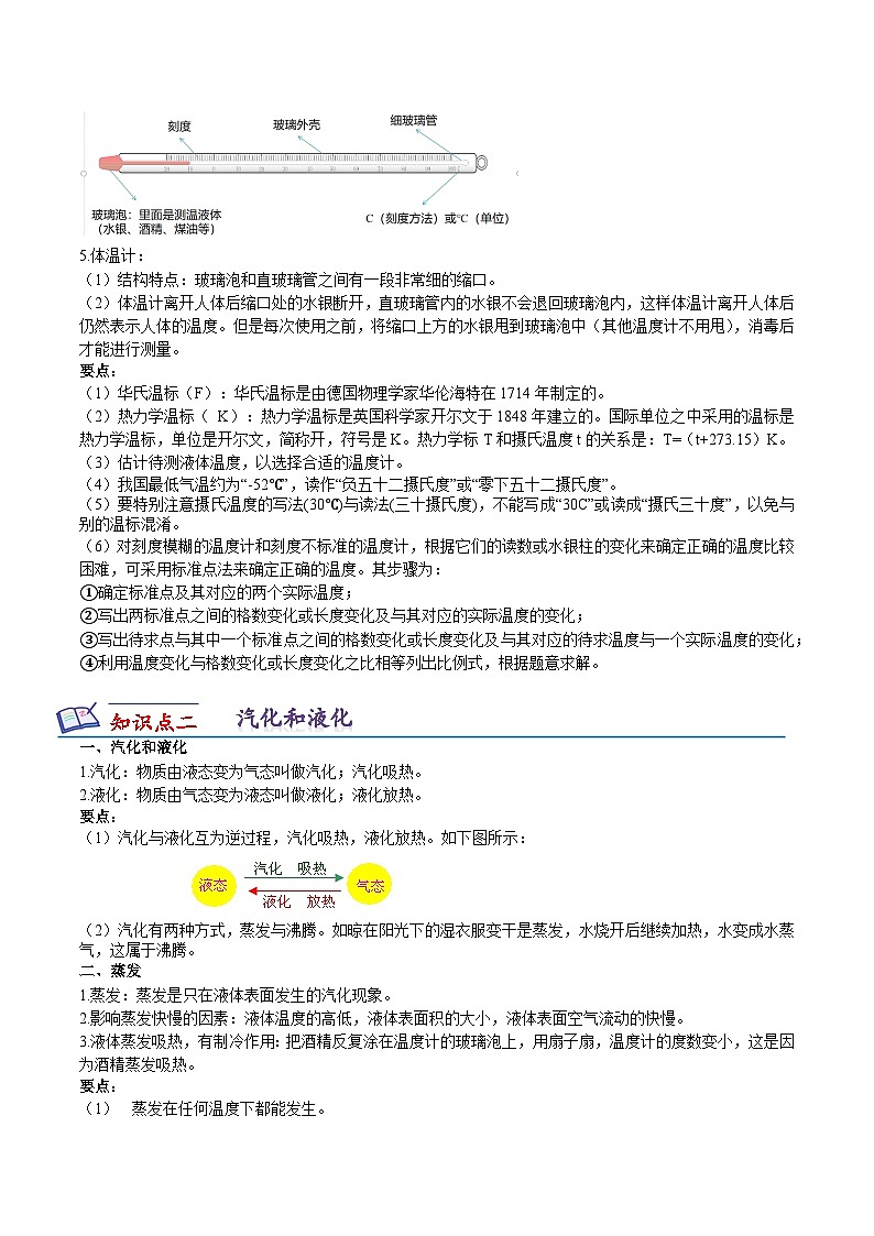 第四章 物态变化—初中物理八年级上册 知识点梳理（苏科版2024）第3页