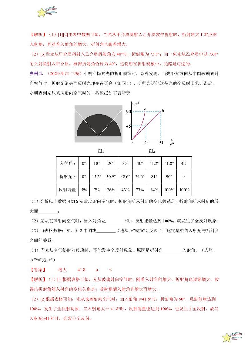 第4节 光的折射（通关讲义）-（新教材）第一辑：人教版2024八年级物理上册讲义（教师版） 2024-2025学年（人教版）八年级上册物理期中期末题型复习讲义第3页