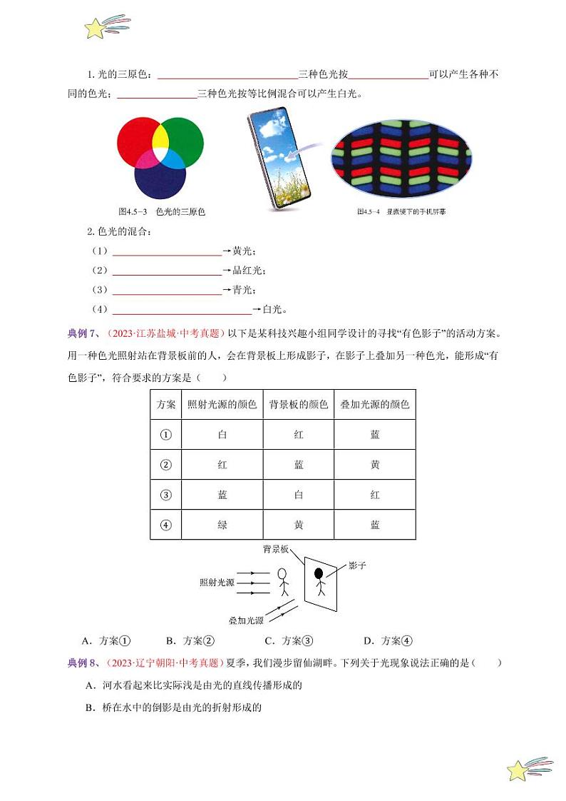 第5节 光的色散（通关讲义）-（新教材）第一辑：人教版2024八年级物理上册讲义（学生版） 2024-2025学年（人教版）八年级上册物理期中期末题型复习讲义第3页