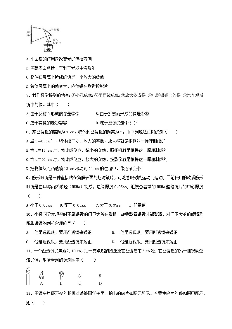 人教版（2024新版）八年级上册物理第五章《透镜及其应用》单元测试卷（含答案）第2页