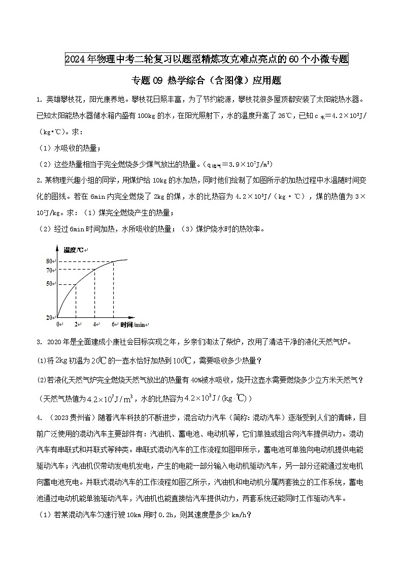 物理中考以题型精炼攻克难点亮点专题09热学综合(含图像)应用题(原卷版+解析)第1页