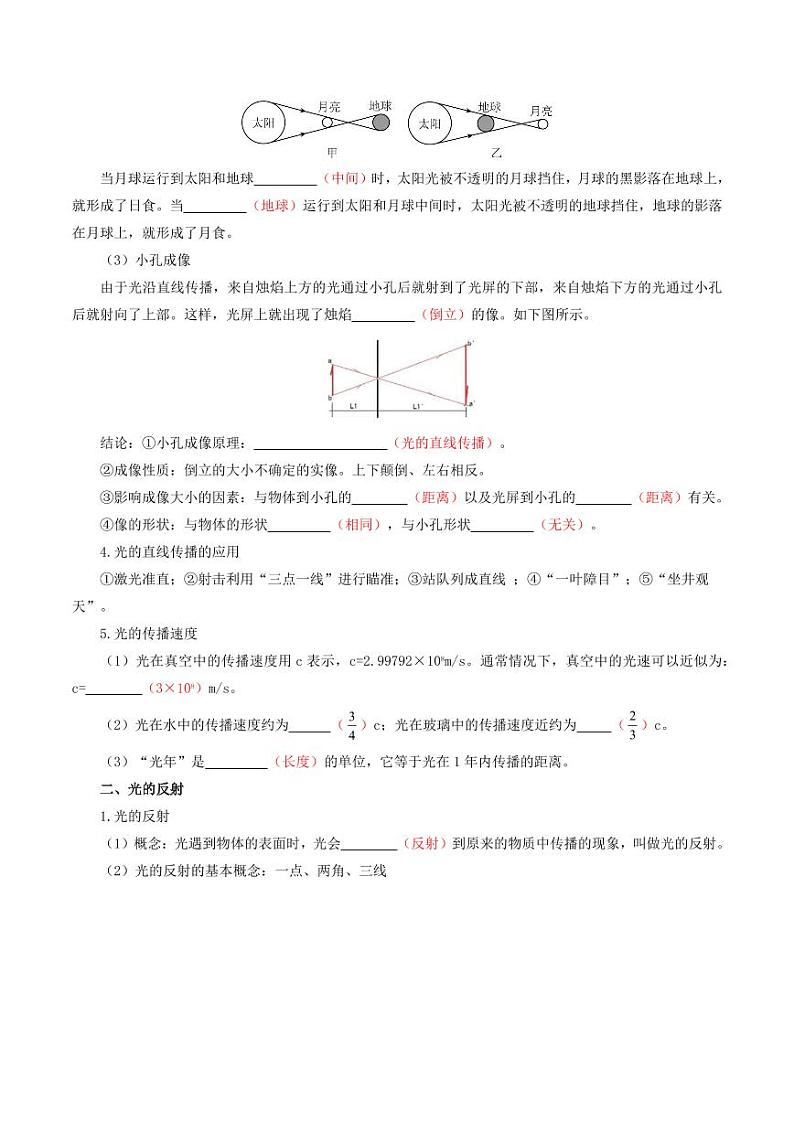 专题04 第4章 光现象【考点清单】（解析版）第2页