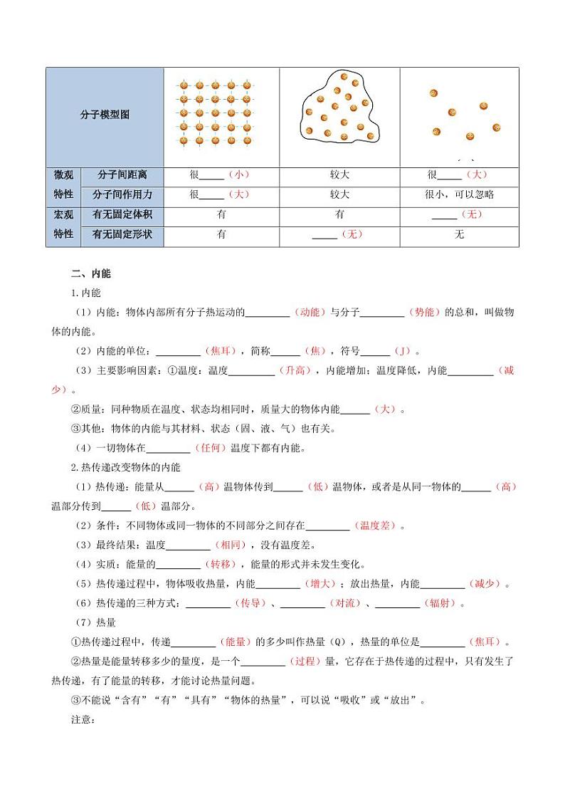 专题01 第13章 内能【考点清单】（解析版）第2页