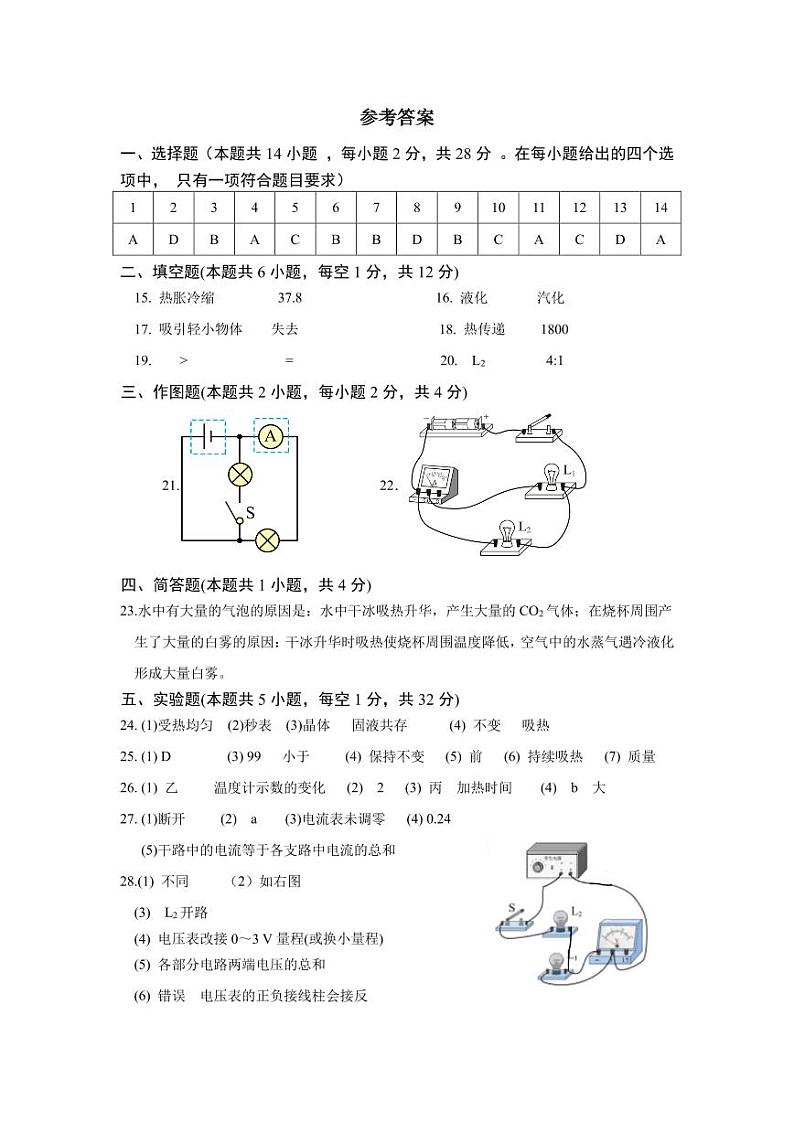 福建省漳州一中芝山校区2024-2025学年九年级上学期物理期中试卷01