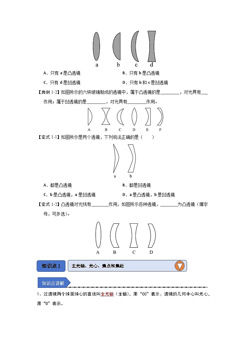 5.1 透镜-初中物理八年级上册 知识点梳理+专项训练（人教版2024）02