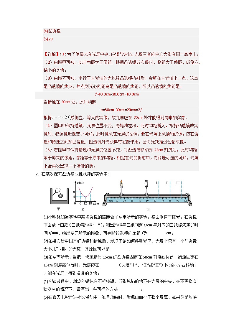 5.3  凸透镜成像的规律（专项训练）（含答案解析）第2页