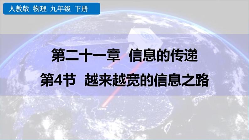 人教版（2024）九年级物理全册21.4越来越宽的信息之路精品课件第1页