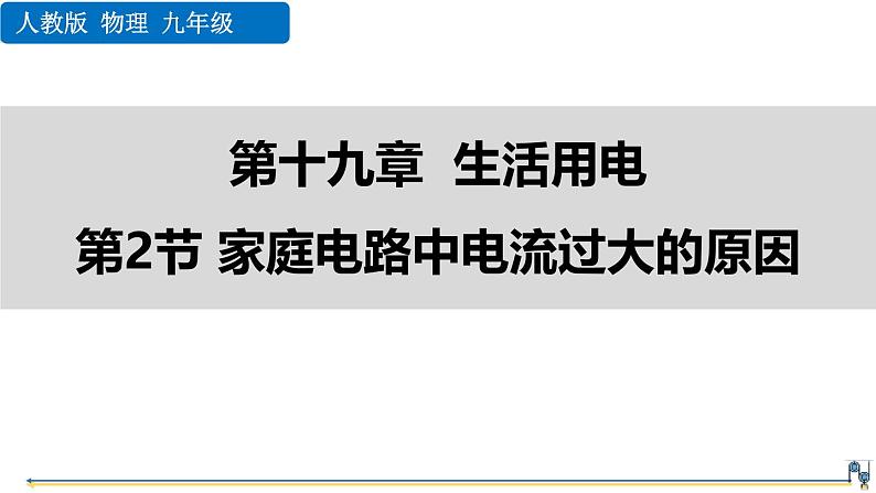 人教版（2024）九年级物理全册19.2家庭电路中电流过大的原因精品课件第1页