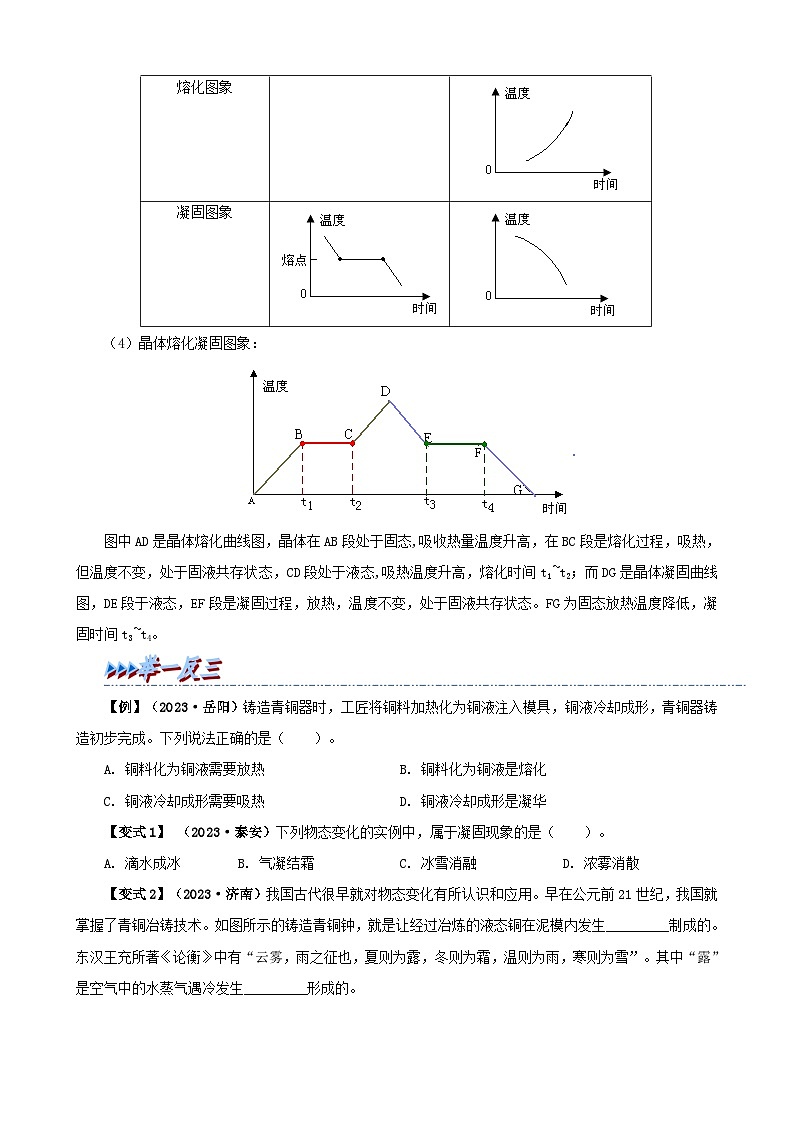 人教版八年级物理上册举一反三系3.2熔化和凝固同步练习(原卷版+解析)第2页