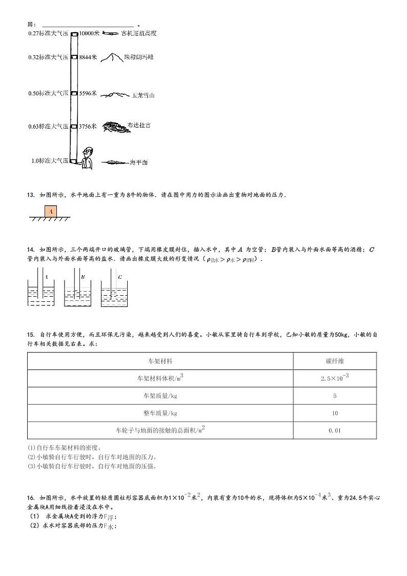 2024～2025学年上海闵行区上海市实验学校西校初三(上)期中物理试卷[原题+解析]第3页