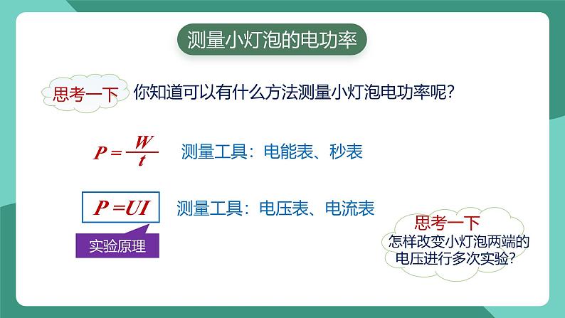 人教版物理九年级下册18.3测量小灯泡的电功率 课件04