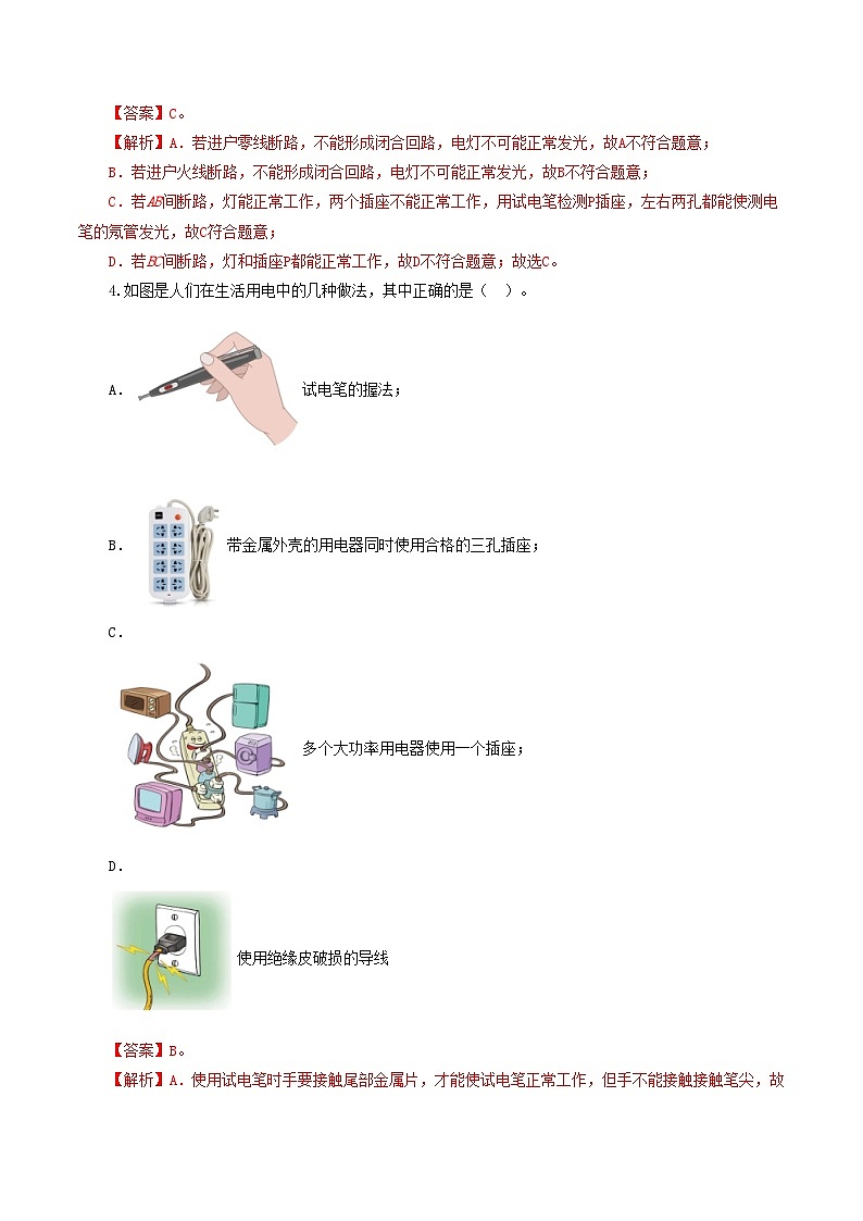 2025年中考物理一轮复习练与测专题19  生活用电（测试）（解析版）第2页