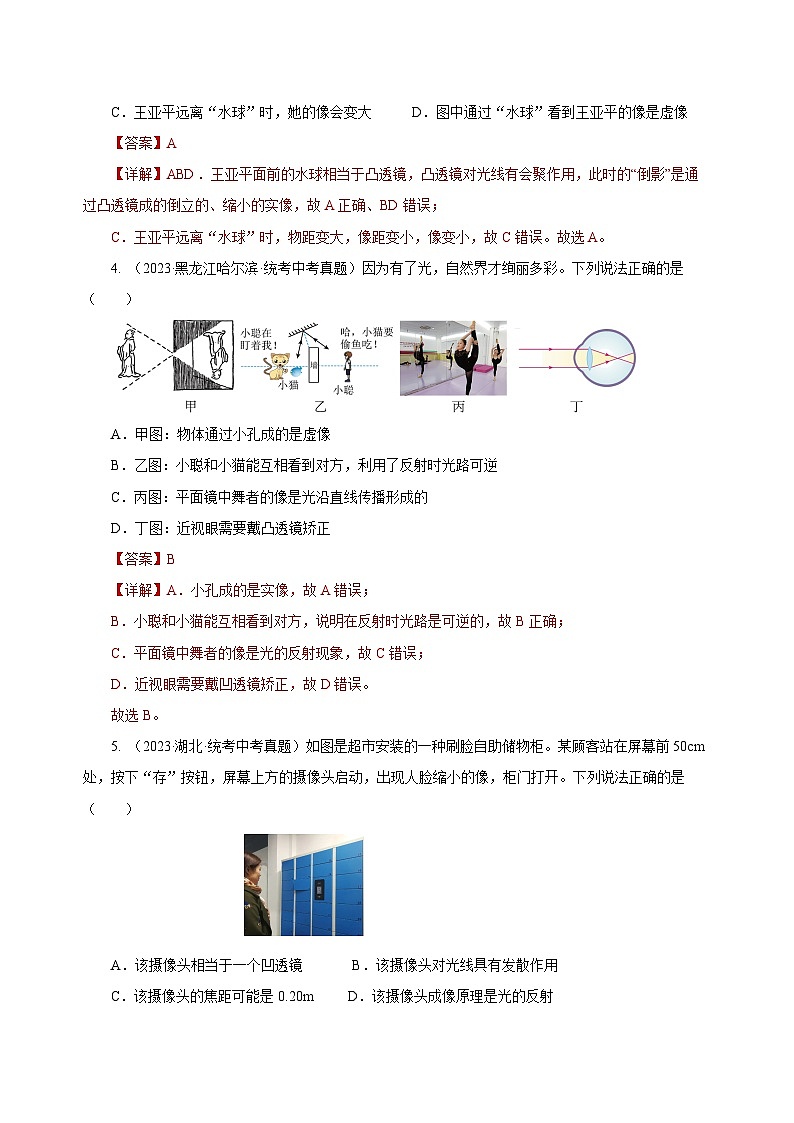 2025年中考物理一轮复习讲与练专题05 透镜及其应用（真题训练）（解析版）第2页