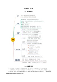 2025年中考物理一轮复习讲与练专题09 压强（知识梳理+典例+练习）（教师版）