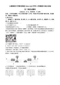 云南省玉溪市玉溪第四、第六中学2024-2025学年八年级上学期11月期中物理试题(无答案)