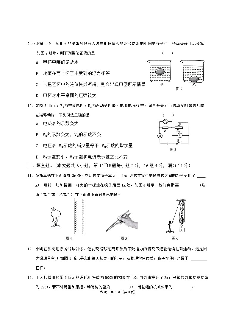2024-2025学年上学期期中考试物理试题卷第3页