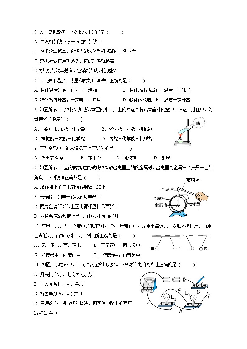 初三物理试题 第2页