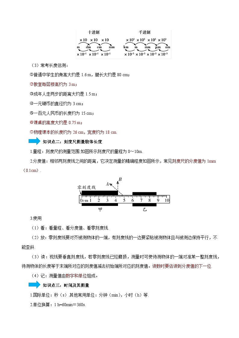 专题06 机械运动-【口袋书】2024年中考物理一轮复习知识清单（解析版）第2页