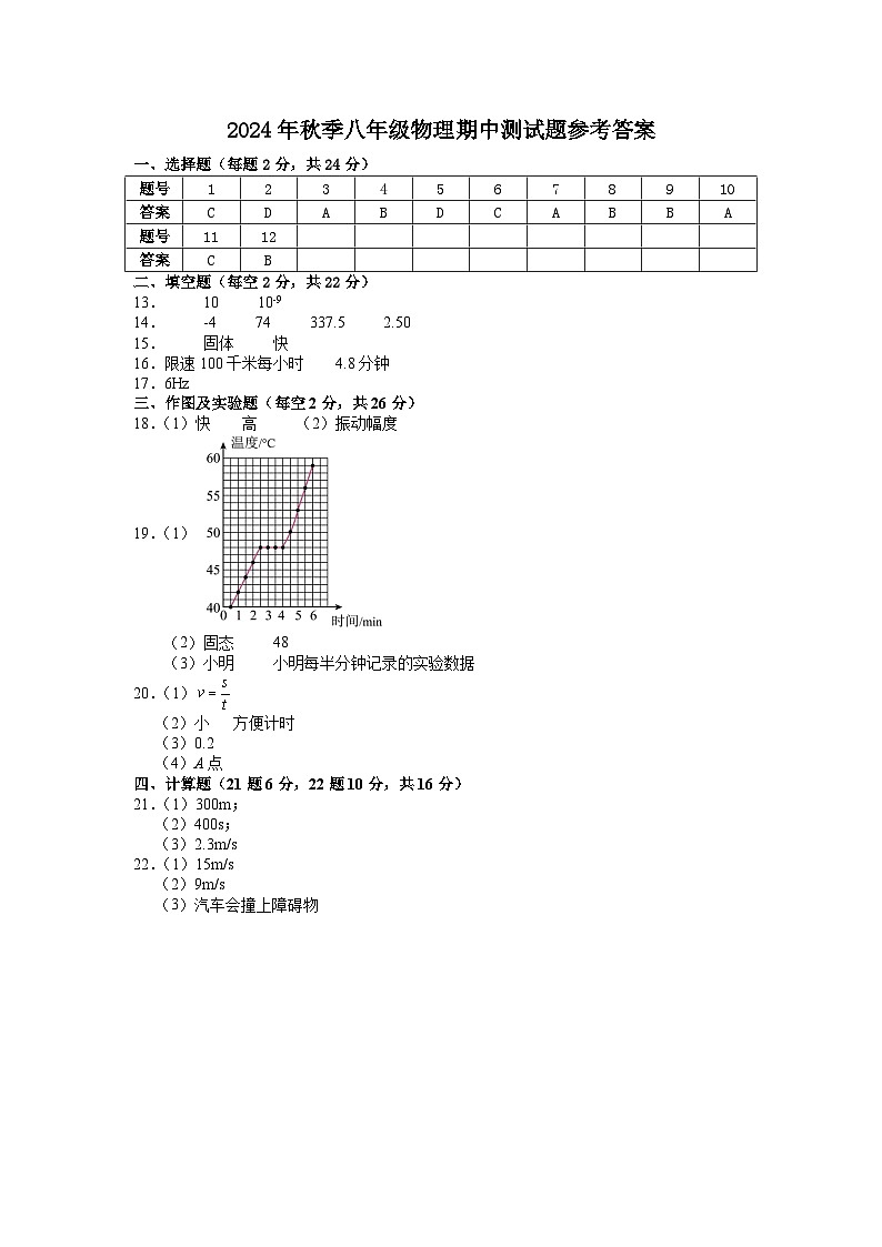 八年级物理 - 答案第1页