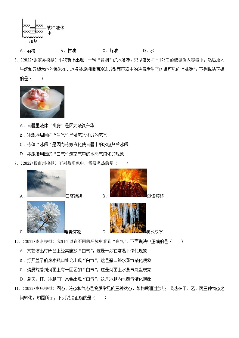 第03章 物态变化（易错模拟题汇编）（原卷版）第3页