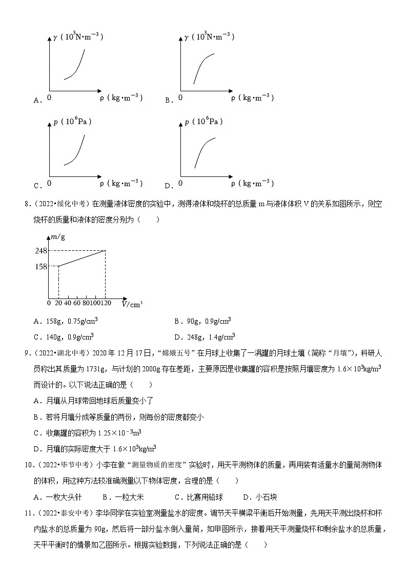第06章 质量与密度（易错真题汇编）（原卷版）第3页
