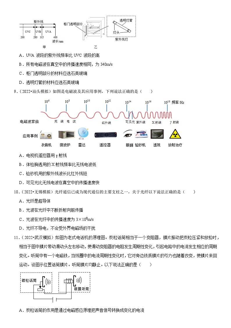 第21章 信息的传递（易错模拟题汇编）（原卷版）-2023年中考物理一轮复习高频考点精讲与易错题精选（全国通用）第3页