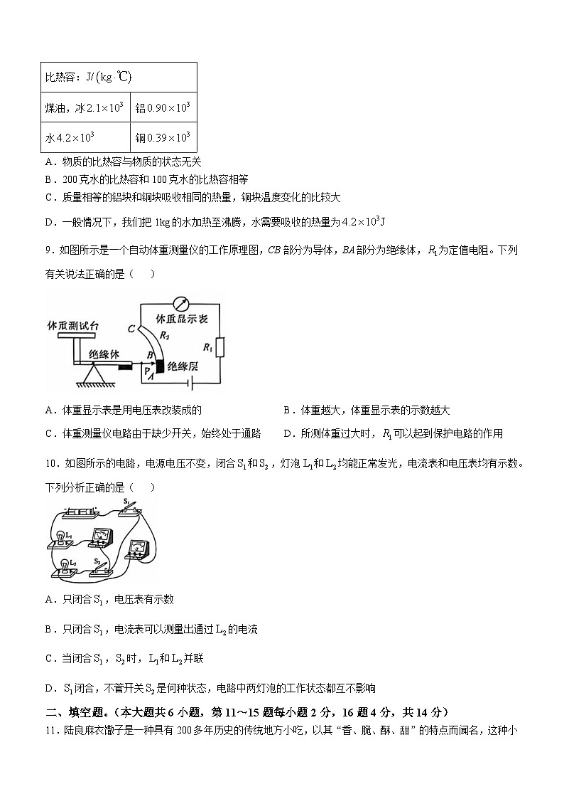 云南省昭通市绥江县2024-2025学年九年级上学期11月期中物理试题第3页