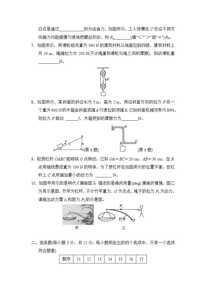 沪科版（2024）八年级全一册物理第十一章《简单机械》学情调研测试卷（含答案）第2页
