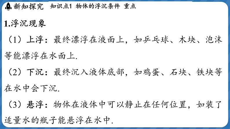 9.4 物体的浮与沉 课件 ---2024-2025学年物理沪科版八年级全一册第3页