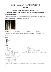 福建省泉州第五中学2024-2025学年九年级上学期期中考试物理试题（原卷版）-A4