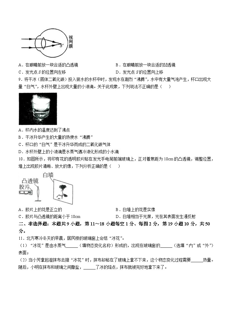 吉林省长春市九台区第三十一中学2024-2025学年八年级上学期11月月考物理试卷第2页