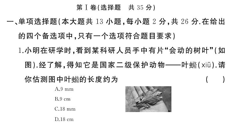 初中物理新人教版八年级上册期中综合检测卷作业课件2024秋季第2页