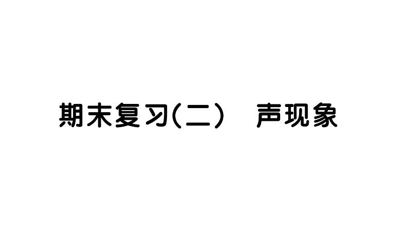 初中物理新人教版八年级上册期末复习（二） 声现象作业课件2024秋季第1页